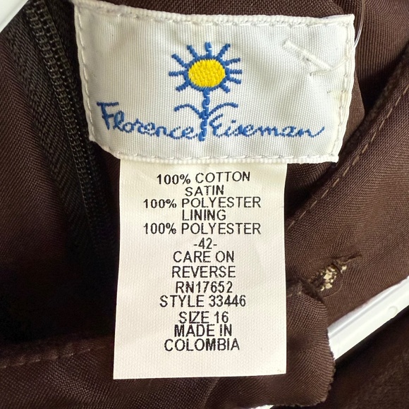 NWT - Florence Eiseman Brown Velvet Dress w/Tiered Sleeves - Girls 16 - Picture 5 of 10